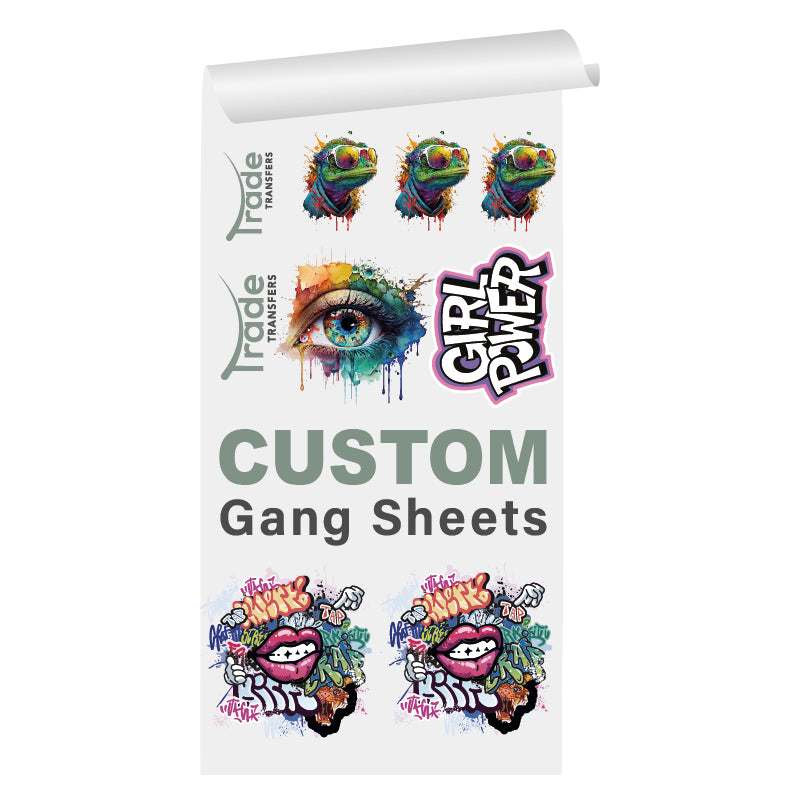 gang sheet DTF heat transfer custom clothing prints